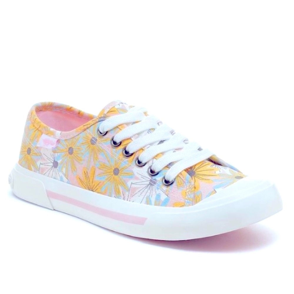 NEW ROCKET DOG Sneaker Jumpin Beverly Women Size 10M Pink Yellow Floral - Picture 11 of 11
